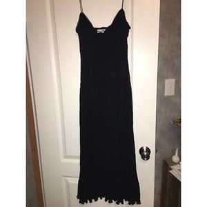 Textured black maxi dress